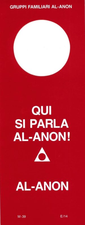 E/14.0 Qui si parla Al-Anon (cartoncino per maniglia porta)