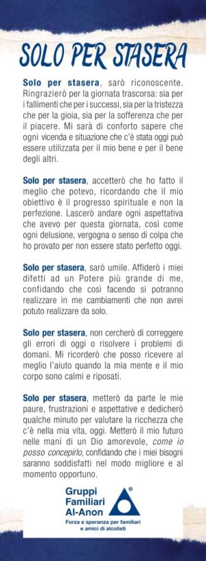 A/29 Solo per stasera - segnalibro